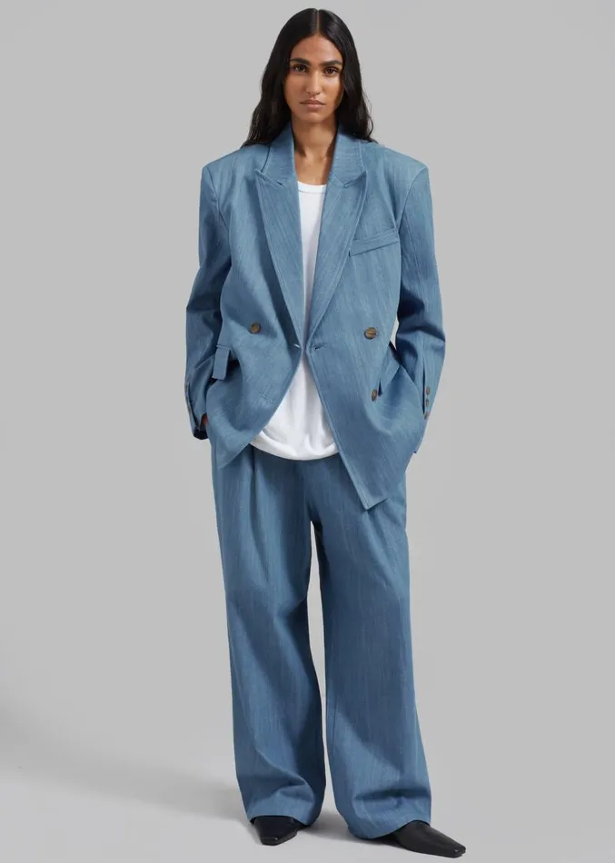 The Frankie Shop Jan Denim Blazer 8211 Blue Women Outerwear