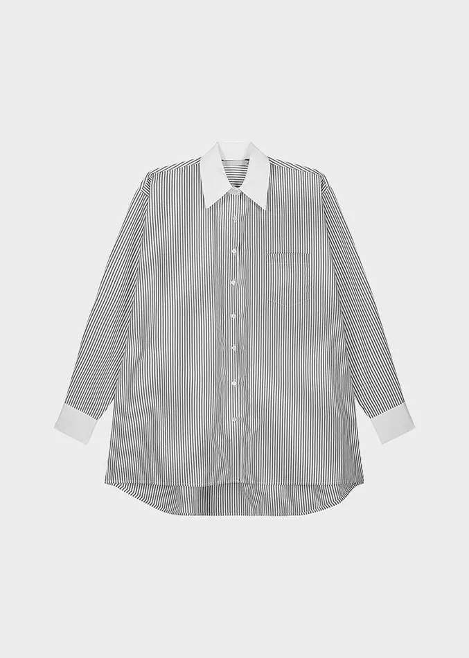 The Frankie Shop Jany TieNeck Shirt 8211 Black Stripe Women Clothing