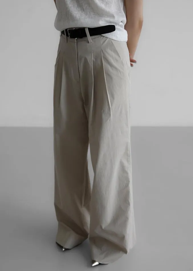 The Frankie Shop Jayden Wide Pants 8211 Taupe Women Clothing