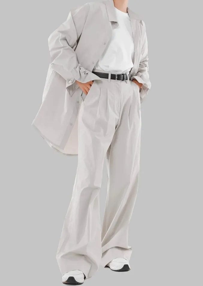 The Frankie Shop Jayden Wide Pants 8211 Taupe Women Clothing