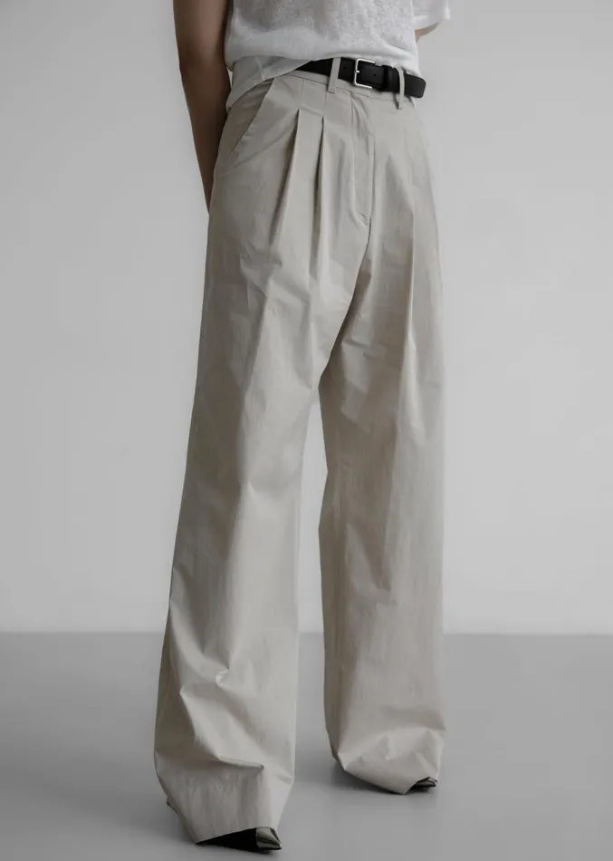 The Frankie Shop Jayden Wide Pants 8211 Taupe Women Clothing
