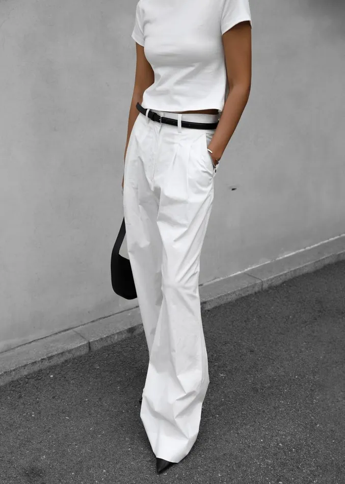 The Frankie Shop Jayden Wide Pants 8211 White Women Clothing