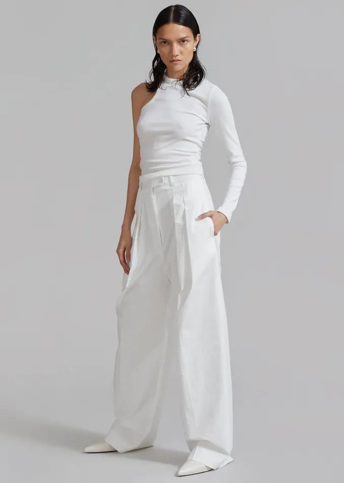 The Frankie Shop Jayden Wide Pants 8211 White Women Clothing