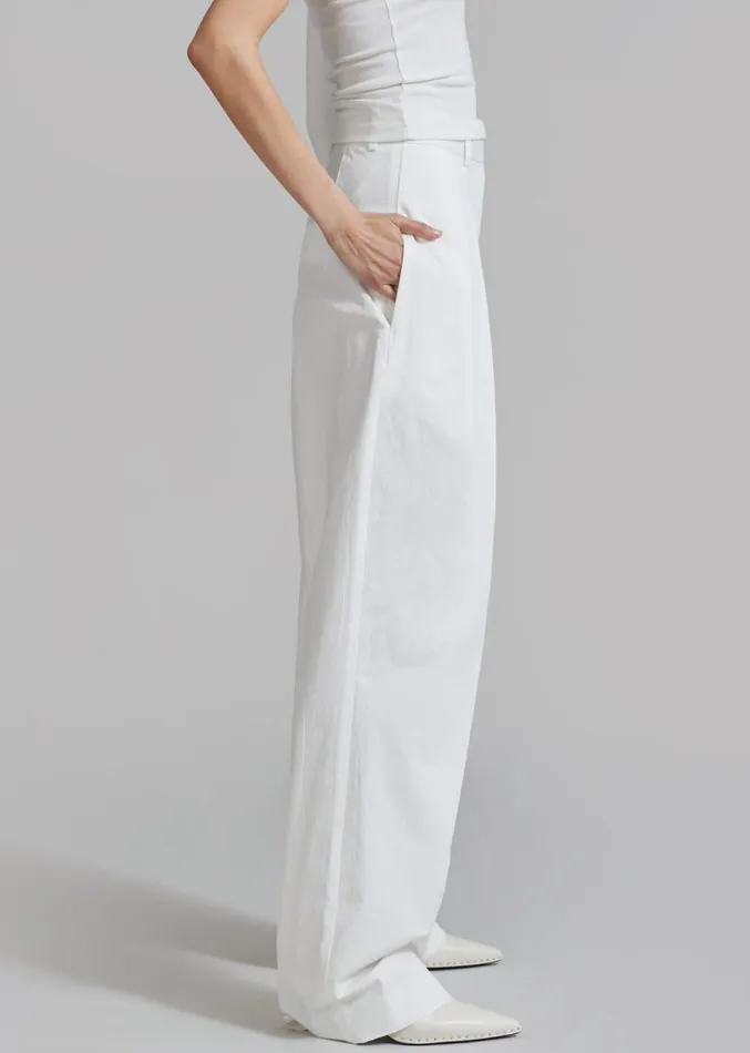 The Frankie Shop Jayden Wide Pants 8211 White Women Clothing