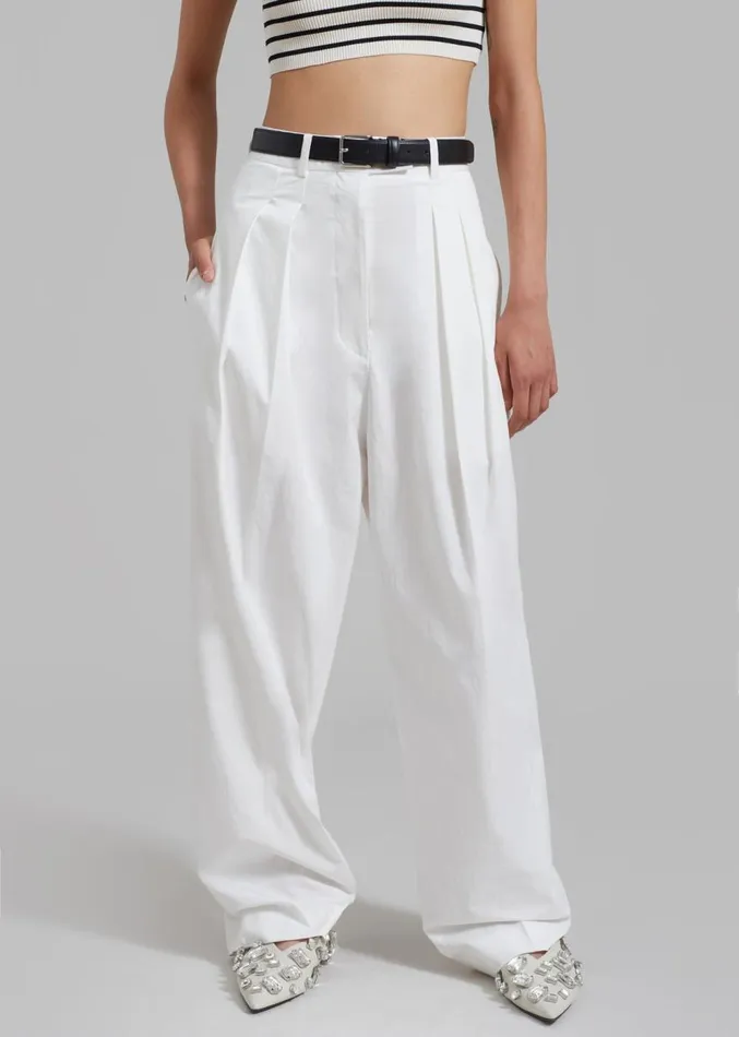 The Frankie Shop Jayden Wide Pants 8211 White Women Clothing