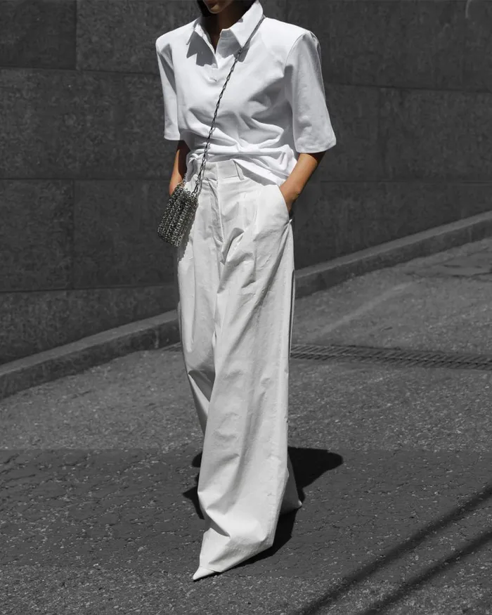 The Frankie Shop Jayden Wide Pants 8211 White Women Clothing