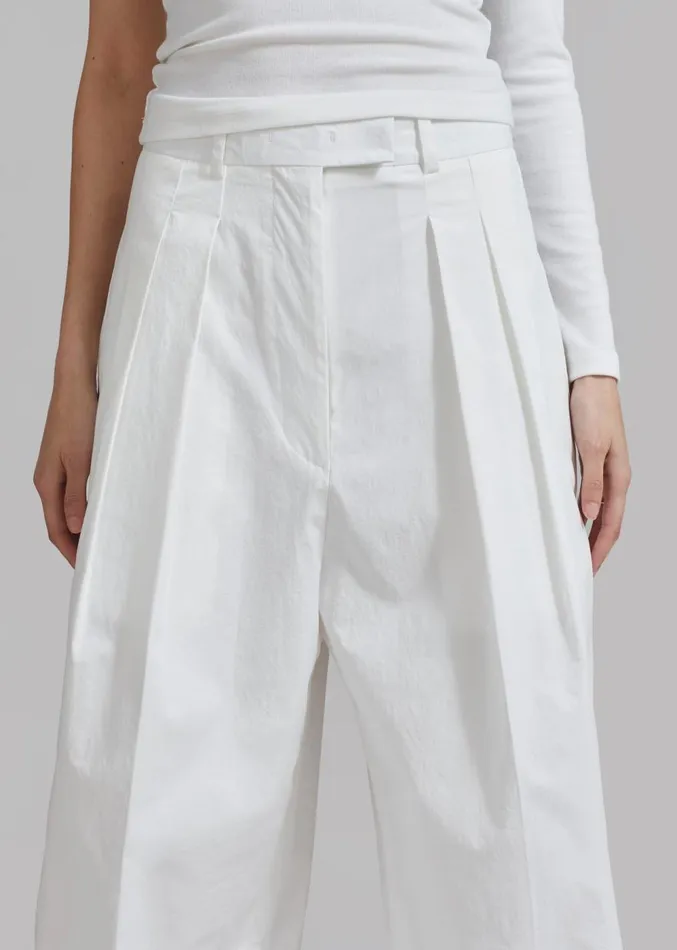 The Frankie Shop Jayden Wide Pants 8211 White Women Clothing