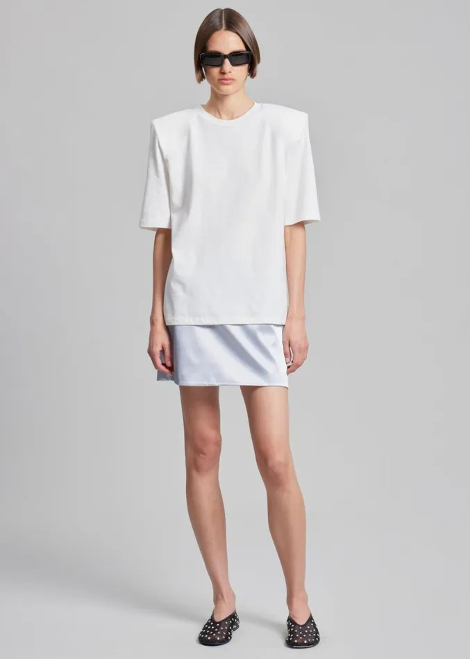 The Frankie Shop Jinan Silky Mini Skirt 8211 Silver Women Bottoms