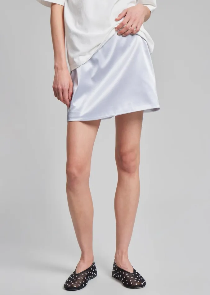 The Frankie Shop Jinan Silky Mini Skirt 8211 Silver Women Bottoms