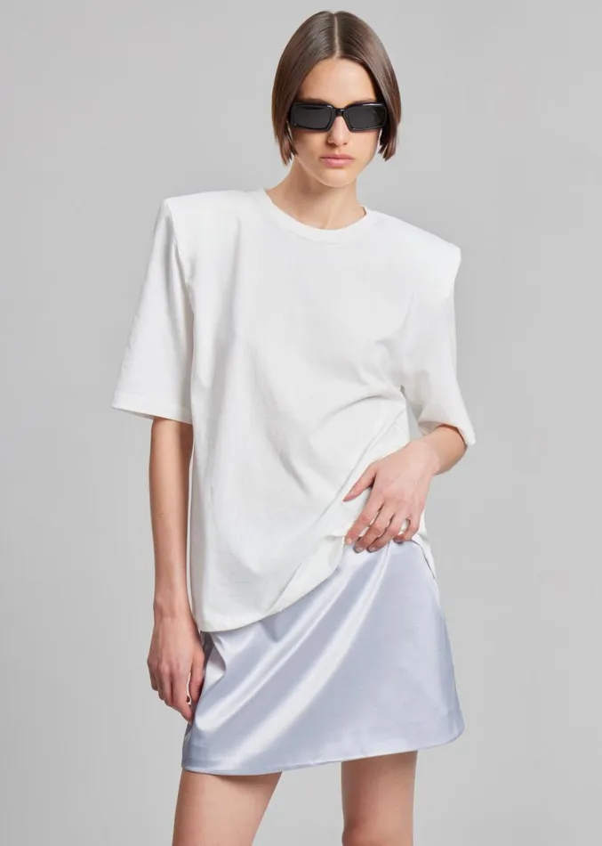 The Frankie Shop Jinan Silky Mini Skirt 8211 Silver Women Bottoms