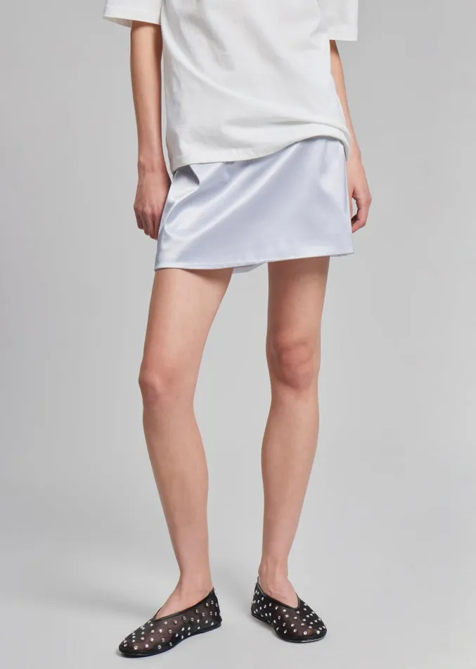 The Frankie Shop Jinan Silky Mini Skirt 8211 Silver Women Bottoms