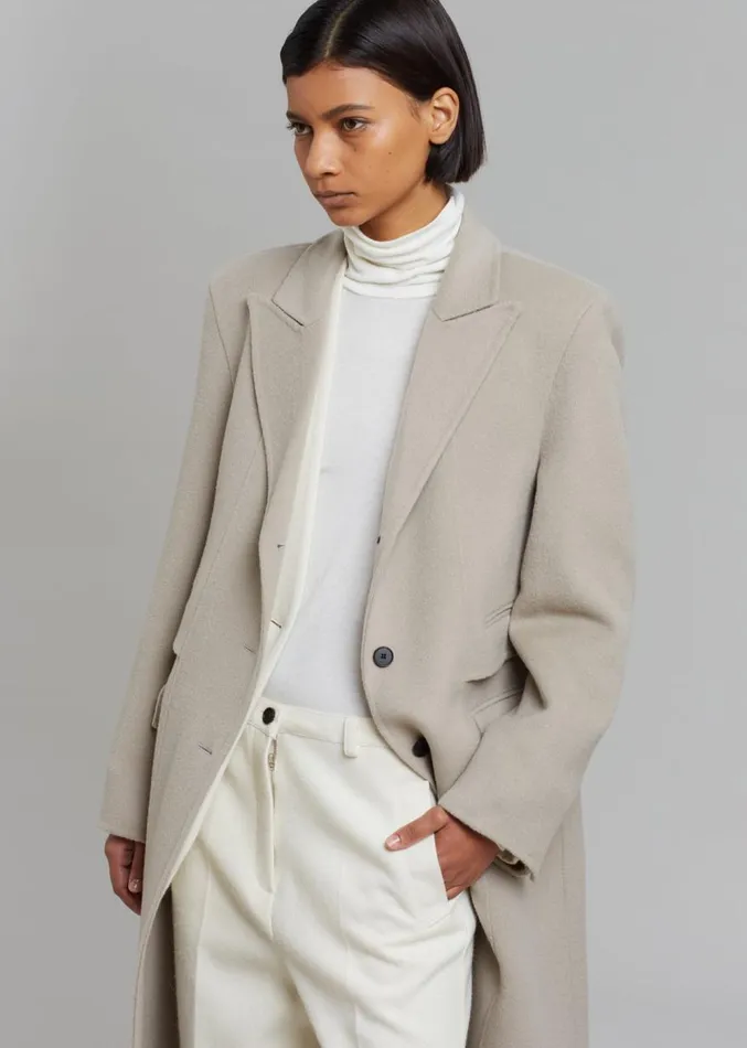 The Frankie Shop Jodie Double Pocket Coat 8211 Beige Women Outerwear