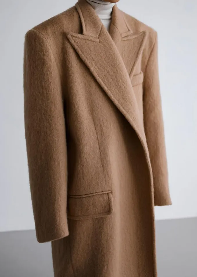 The Frankie Shop John Oversized Coat 8211 Camel WomenMen Outerwear