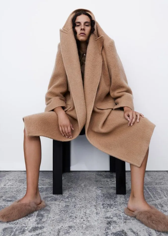 The Frankie Shop John Oversized Coat 8211 Camel WomenMen Outerwear