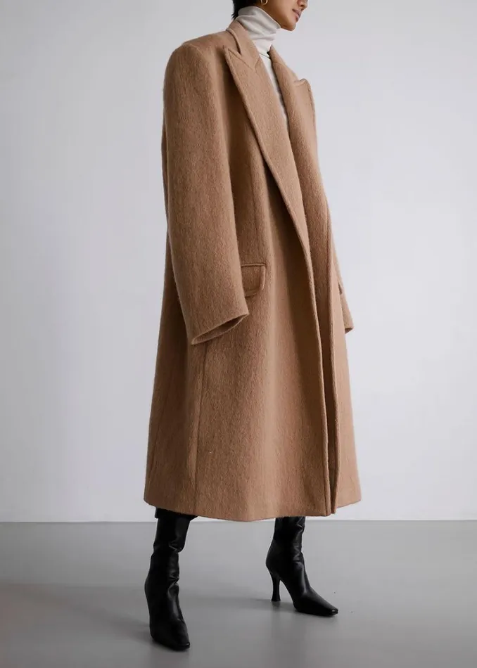 The Frankie Shop John Oversized Coat 8211 Camel WomenMen Outerwear
