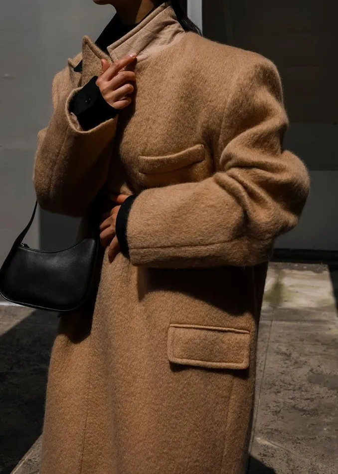 The Frankie Shop John Oversized Coat 8211 Camel WomenMen Outerwear
