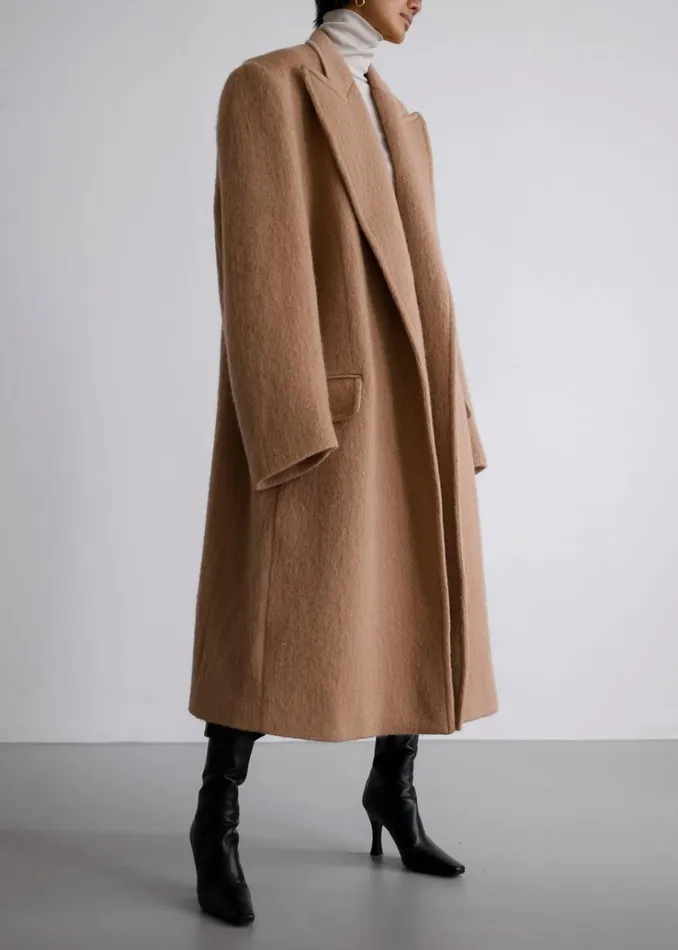 The Frankie Shop John Oversized Coat 8211 Camel WomenMen Outerwear
