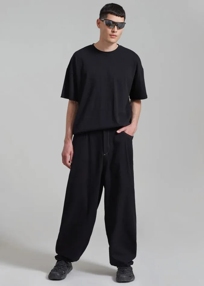 The Frankie Shop Joshua Baggy Pants 8211 Black Men Clothing