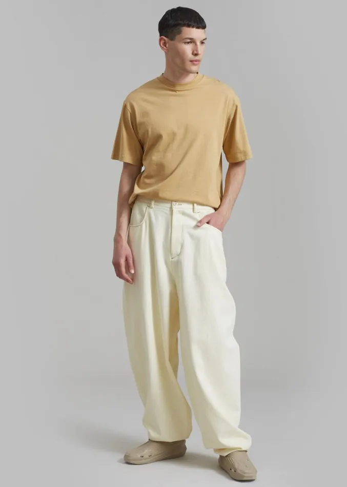 The Frankie Shop Joshua Baggy Pants 8211 Cream Men Bottoms