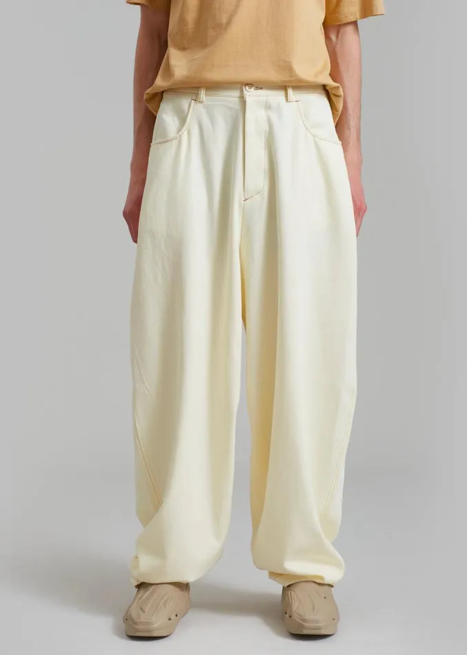 The Frankie Shop Joshua Baggy Pants 8211 Cream Men Bottoms