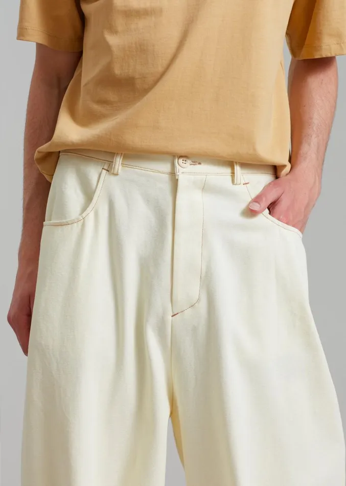 The Frankie Shop Joshua Baggy Pants 8211 Cream Men Bottoms