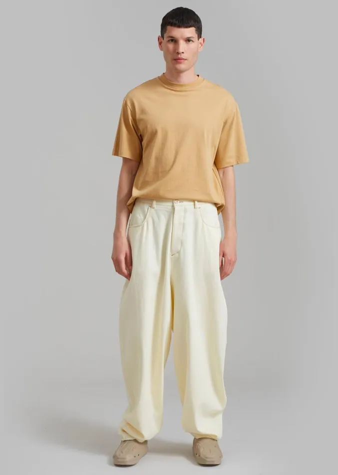 The Frankie Shop Joshua Baggy Pants 8211 Cream Men Bottoms