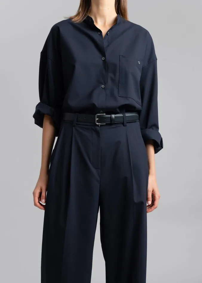The Frankie Shop Jour Pleated Pants 8211 Deep Navy Women Clothing