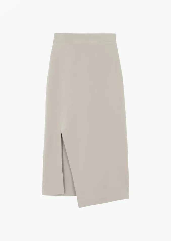 The Frankie Shop Joy Side Slit Midi Skirt 8211 Beige Women Clothing