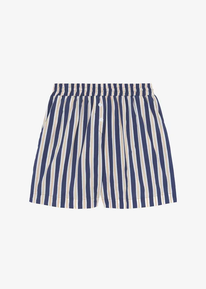 The Frankie Shop Juno Boxer Shorts 8211 Navy Stripe Women Clothing