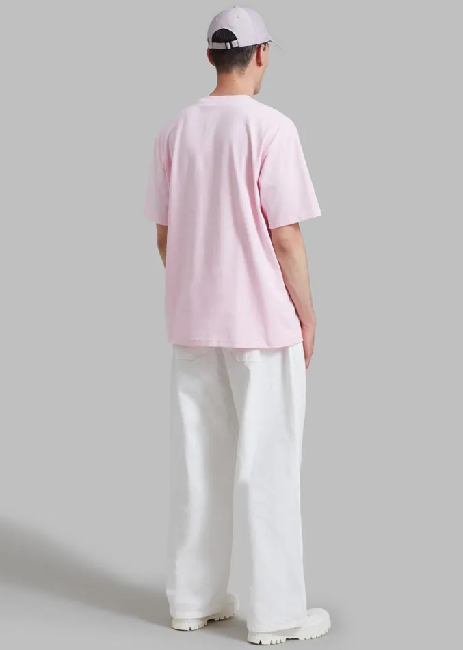 The Frankie Shop JW Anderson Crouching Stud Chest Pocket TShirt 8211 Pink Men Clothing