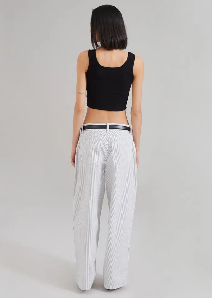 The Frankie Shop Kaline White Pants 8211 Navy Stripe Women Bottoms