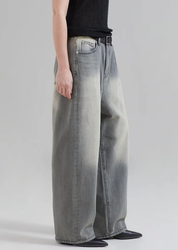 The Frankie Shop Kane Wide Jeans 8211 Grey Wash MenWomen Denim