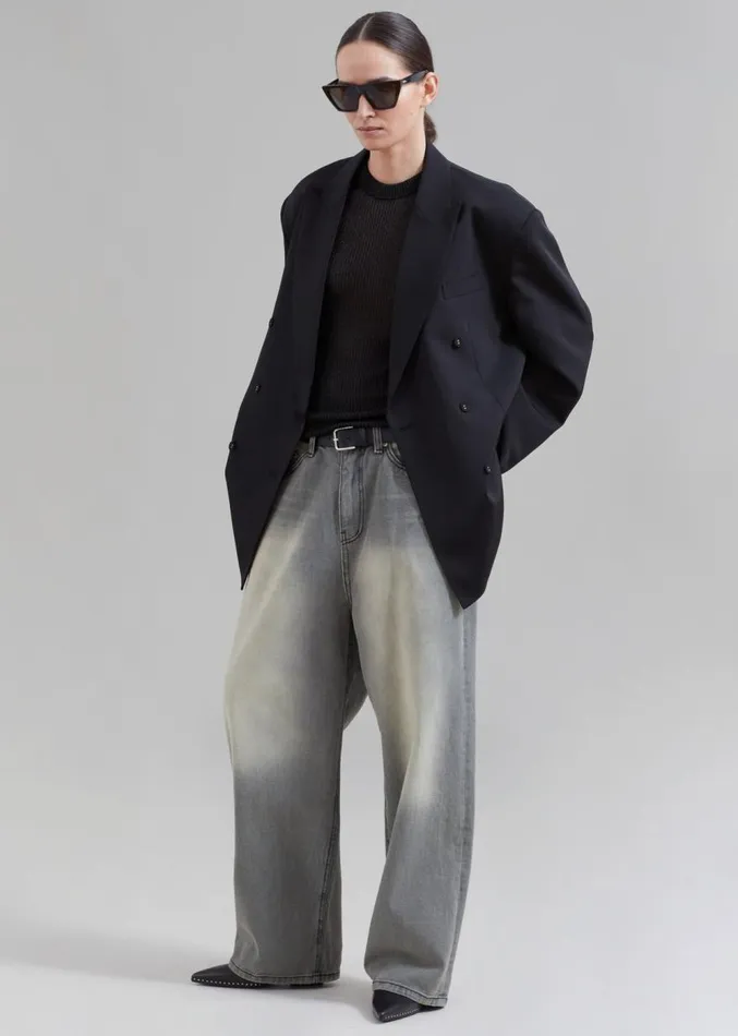 The Frankie Shop Kane Wide Jeans 8211 Grey Wash MenWomen Denim