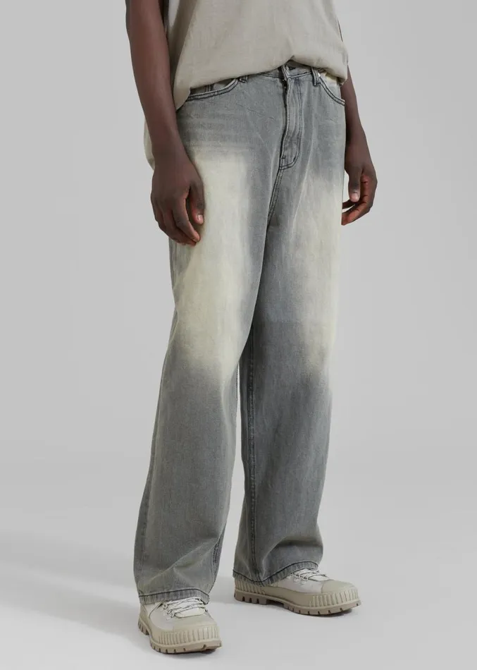 The Frankie Shop Kane Wide Jeans 8211 Grey Wash MenWomen Denim