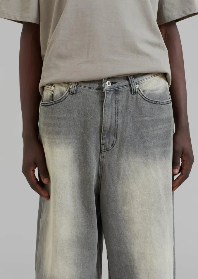 The Frankie Shop Kane Wide Jeans 8211 Grey Wash MenWomen Denim