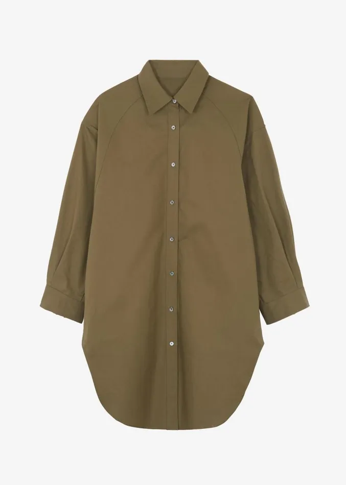 The Frankie Shop Karole Shirt Dress 8211 Olive Women Dresses