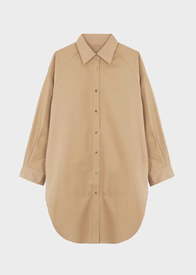 The Frankie Shop Karole Shirt Dress 8211 Tan Women Dresses