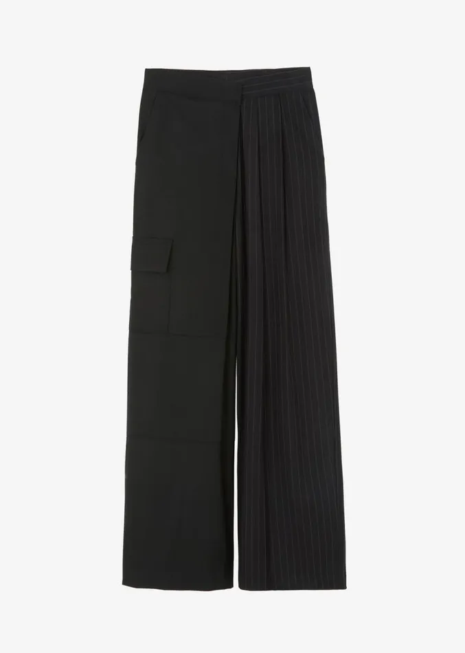 The Frankie Shop Karsyn Contrast Pinstripe Pants 8211 Black Women Clothing