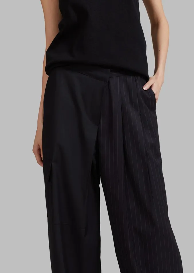 The Frankie Shop Karsyn Contrast Pinstripe Pants 8211 Black Women Clothing