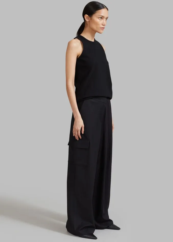 The Frankie Shop Karsyn Contrast Pinstripe Pants 8211 Black Women Clothing