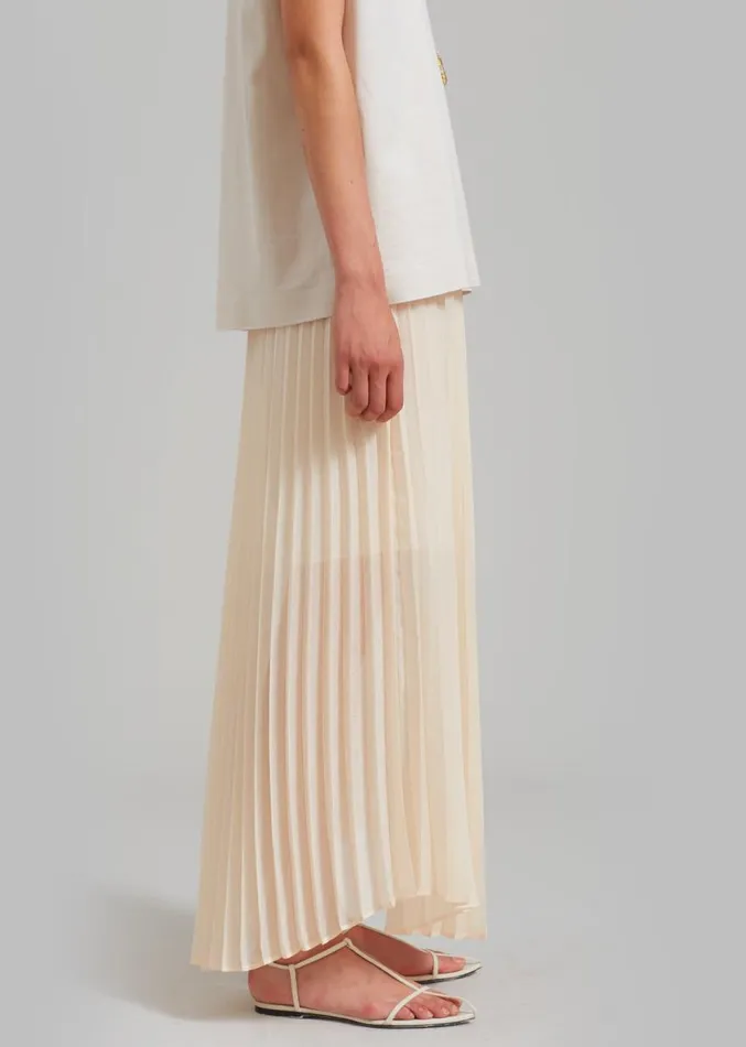 The Frankie Shop Kaya Pleated Maxi Skirt 8211 Beige Women Clothing