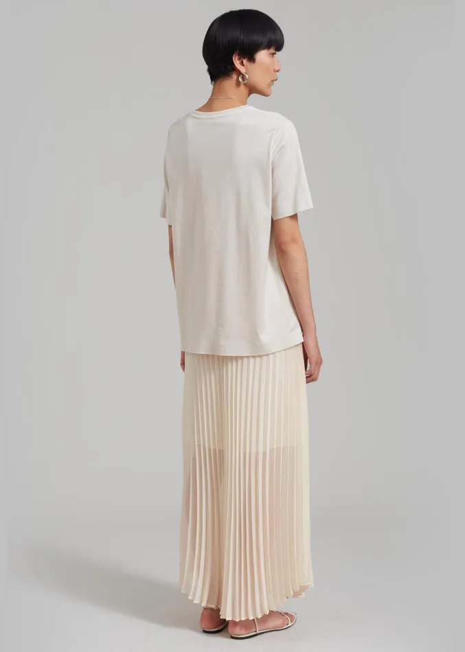The Frankie Shop Kaya Pleated Maxi Skirt 8211 Beige Women Clothing