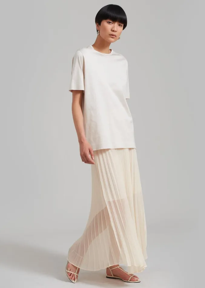 The Frankie Shop Kaya Pleated Maxi Skirt 8211 Beige Women Clothing