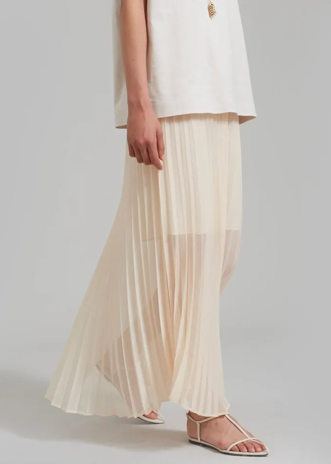 The Frankie Shop Kaya Pleated Maxi Skirt 8211 Beige Women Clothing