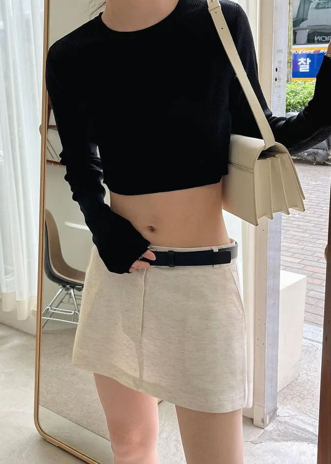 The Frankie Shop Kaz Cropped Knit Top 8211 Black Women Tops