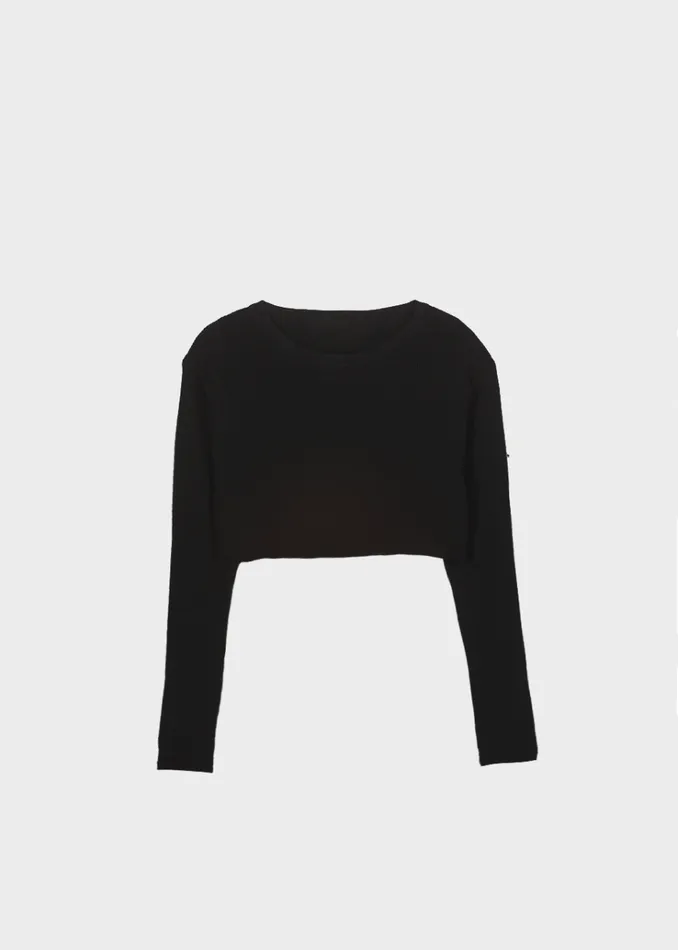 The Frankie Shop Kaz Cropped Knit Top 8211 Black Women Tops