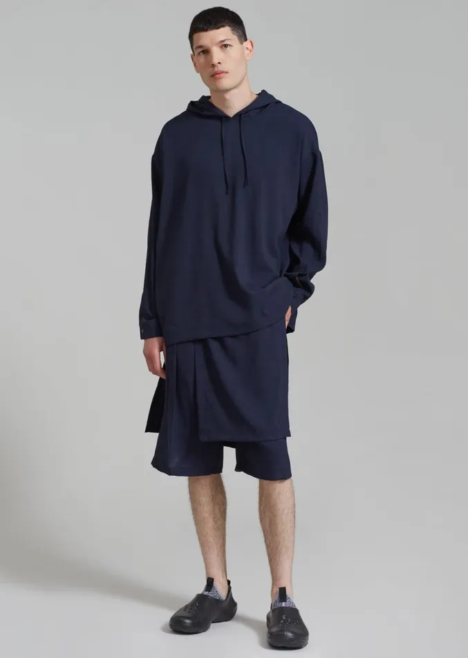 The Frankie Shop Keanu Light Wrap Shorts 8211 Blue Men Bottoms