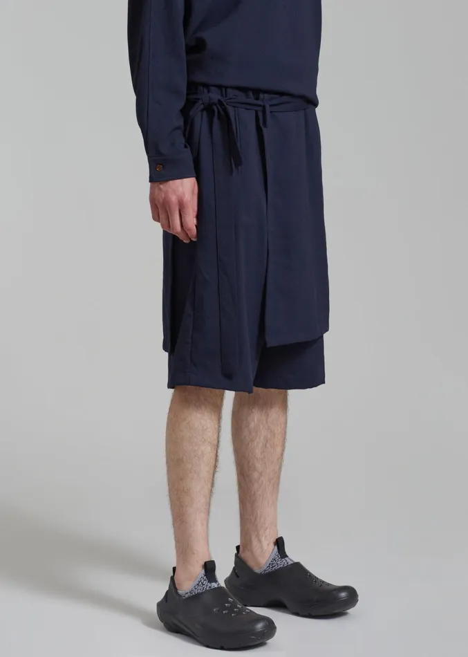 The Frankie Shop Keanu Light Wrap Shorts 8211 Blue Men Bottoms