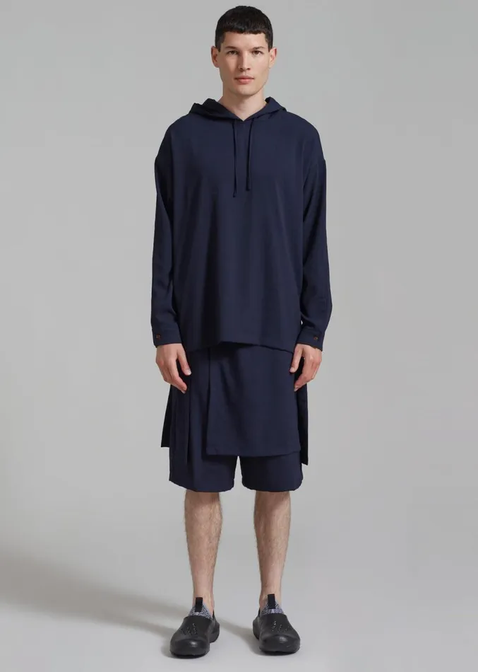 The Frankie Shop Keanu Light Wrap Shorts 8211 Blue Men Bottoms