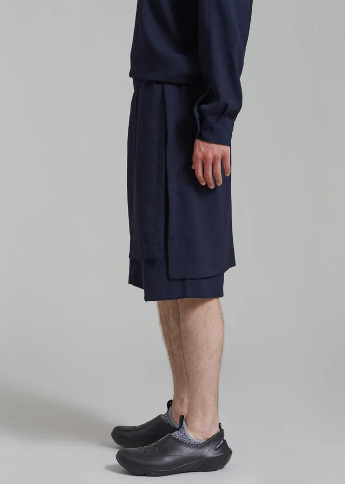 The Frankie Shop Keanu Light Wrap Shorts 8211 Blue Men Bottoms